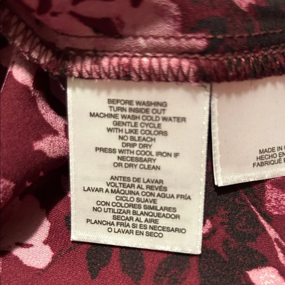 Anne Klein Burgundy Floral Blouse - Picture 5 of 5